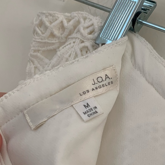 J.O.A White Crotchet Flare Skit Short Boho Flowy Zip Up Lined NWT Women's M - Picture 6 of 6